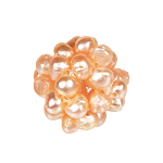 Perlenball, Perlenkugel, Ã˜14-15mm, Süßwasserperlen, lachsrosa,7175